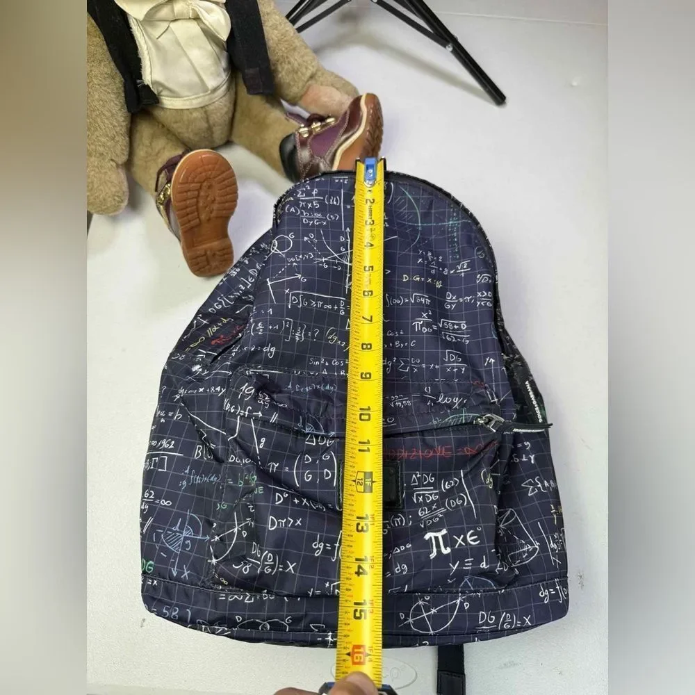 Dolce & Gabbana Blue algebra print Backpack with White and Red Accents